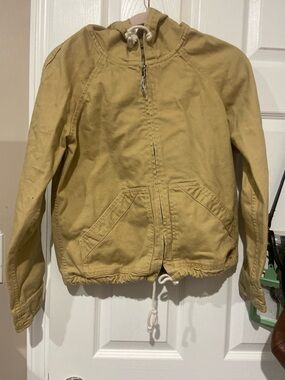 Roxy Girls' Hooded Drawstring Jacket - Mustard